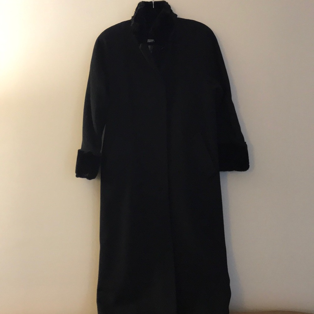 Jones New York Wool Coat with Faux Fur Detail